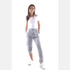 Grey Stone Washed Shinny Stone Cotton Women Jogger Pants Trousers S-Ponder