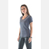 Grey V Neck Cotton Women T-Shirt - S-Ponder Shop - T-SHIRT
