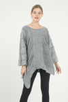 Asymmetric Cut Detail Woman Knitted Plain Jumper
