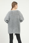 Asymmetric Cut Detail Woman Knitted Plain Jumper