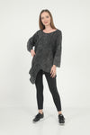Asymmetric Cut Detail Woman Plain Cotton Knitted Jumper