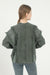 Deep Neck Frill Stone Washed Cotton Jumper