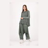 Khaki Oversize Bohemian Woman Pants with Pocket Details
