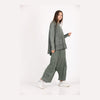 Khaki Oversize Bohemian Woman Pants with Pocket Details
