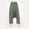 Khaki Oversize Bohemian Woman Pants with Pocket Details