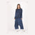 Blue Oversize Bohemian Woman Pants with Pocket Details Trousers Shalwar S-Ponder