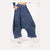 Blue Oversize Bohemian Woman Pants with Pocket Details