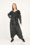 BlackOversize Bohemian Drop Crotch Woman Pants