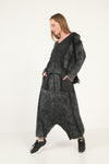BlackOversize Bohemian Drop Crotch Woman Pants