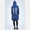 Navy Long Tie Die Angel Wings Print Cotton Cardigan with Hood S-Ponder