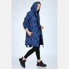 Navy Long Tie Die Angel Wings Print Cotton Cardigan with 
