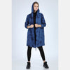 Navy Long Tie Die Angel Wings Print Cotton Cardigan with 