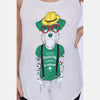 White Beardy Dog Animal Printed Cotton Women Vest - S-Ponder Shop